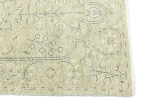 Muted Green Floral 3X5 Transitional Oriental Rug