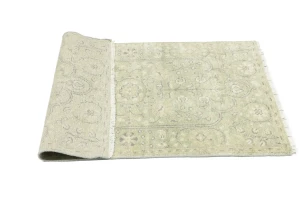 Muted Green Floral 3X5 Transitional Oriental Rug