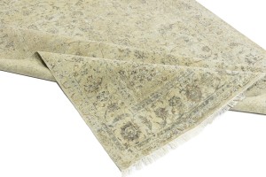 Beige Transitional 8X10 Distressed Indo-Nain Oriental Rug