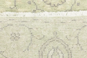 Muted Green Floral 3X5 Transitional Oriental Rug