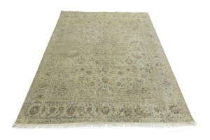 Beige Transitional 8X10 Distressed Indo-Nain Oriental Rug