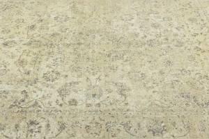 Beige Transitional 8X10 Distressed Indo-Nain Oriental Rug