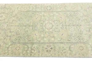 Muted Green Floral 3X5 Transitional Oriental Rug