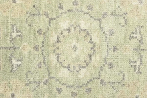 Muted Green Floral 3X5 Transitional Oriental Rug