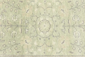 Muted Green Floral 3X5 Transitional Oriental Rug