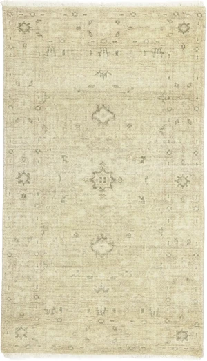 Muted Beige Pinkish Floral 3X5 Transitional Oriental Rug