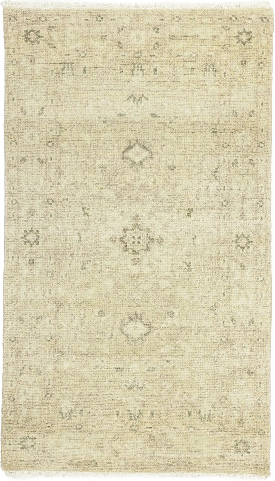 Muted Pinkish Beige Floral 3X5 Transitional Oriental Rug