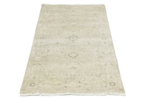 Muted Beige Pinkish Floral 3X5 Transitional Oriental Rug