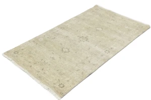 Muted Beige Pinkish Floral 3X5 Transitional Oriental Rug