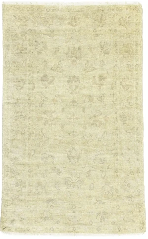 Muted Beige Floral 3X5 Transitional Oriental Rug
