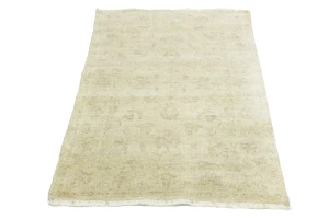 Muted Beige Floral 3X5 Transitional Oriental Rug