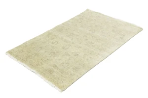 Muted Beige Floral 3X5 Transitional Oriental Rug