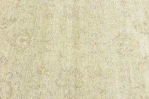 Muted Beige Floral 6X6 Transitional Oriental Round Rug