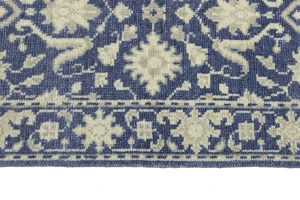 Muted Slate Blue Floral 2'5X8 Transitional Oriental Runner Rug