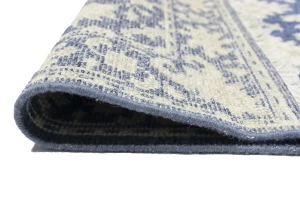 Muted Slate Blue Floral 2'5X8 Transitional Oriental Runner Rug