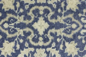 Muted Slate Blue Floral 2'5X8 Transitional Oriental Runner Rug