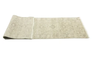 Muted Pinkish Beige Floral 2'6X8'2 Transitional Oriental Runner Rug