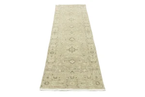 Muted Pinkish Beige Floral 2'6X8'2 Transitional Oriental Runner Rug