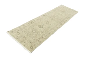 Muted Pinkish Beige Floral 2'6X8'2 Transitional Oriental Runner Rug