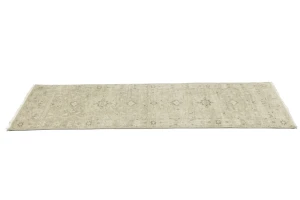 Muted Pinkish Beige Floral 2'6X8'2 Transitional Oriental Runner Rug