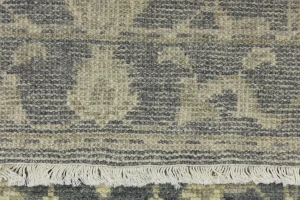 Muted Dark Slate Floral 2'3X12 Transitional Oriental Runner Rug