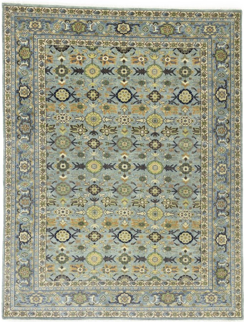 Light Blue Floral Allover 8X10 Modern Indo-Serapi Oriental Rug