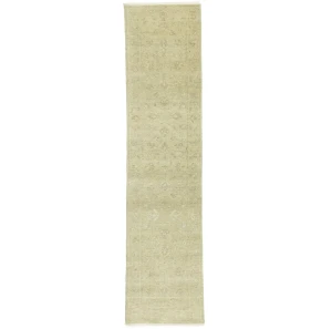 Muted Beige Floral 2'4X10 Transitional Oriental Runner Rug