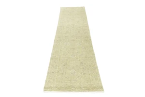 Muted Beige Floral 2'4X10 Transitional Oriental Runner Rug