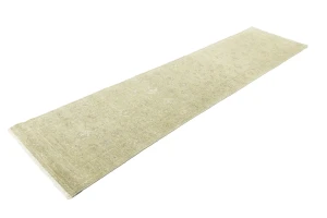 Muted Beige Floral 2'4X10 Transitional Oriental Runner Rug