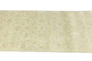Muted Beige Floral 2'4X10 Transitional Oriental Runner Rug
