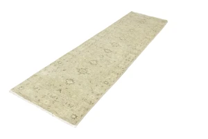 Muted Pinkish Beige Floral 3X10 Transitional Oriental Runner Rug
