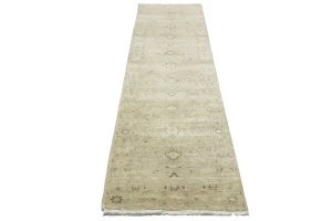 Muted Pinkish Beige Floral 3X10 Transitional Oriental Runner Rug