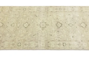Muted Pinkish Beige Floral 3X10 Transitional Oriental Runner Rug