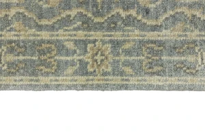 Muted Gray Floral 3X10 Transitional Oriental Runner Rug