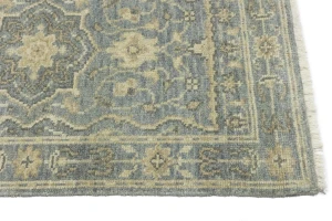 Muted Gray Floral 3X10 Transitional Oriental Runner Rug