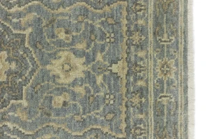 Muted Gray Floral 3X10 Transitional Oriental Runner Rug