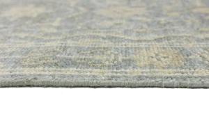 Muted Gray Floral 3X10 Transitional Oriental Runner Rug