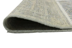 Muted Gray Floral 3X10 Transitional Oriental Runner Rug
