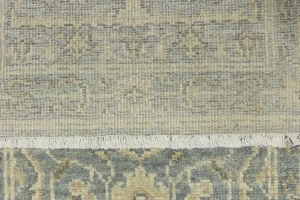 Muted Gray Floral 3X10 Transitional Oriental Runner Rug