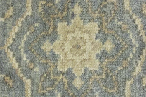Muted Gray Floral 3X10 Transitional Oriental Runner Rug