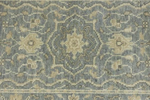 Muted Gray Floral 3X10 Transitional Oriental Runner Rug