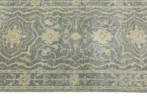 Muted Gray Floral 2'5X11'9 Transitional Oriental Runner Rug