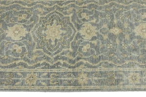 Muted Gray Floral 2'5X11'9 Transitional Oriental Runner Rug