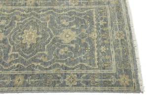 Muted Gray Floral 2'5X11'9 Transitional Oriental Runner Rug