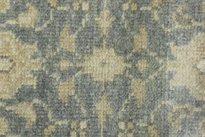 Muted Gray Floral 2'5X11'9 Transitional Oriental Runner Rug