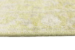 Muted Golden Yellow Floral 3X12 Transitional Oriental Runner Rug