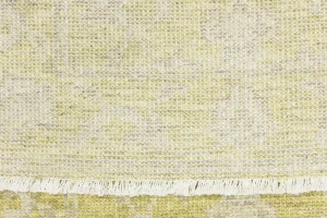 Muted Golden Yellow Floral 3X12 Transitional Oriental Runner Rug
