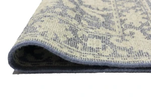 Muted Slate Blue Floral 2'6X13'9 Transitional Oriental Runner Rug