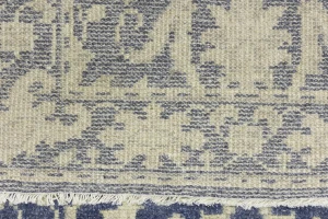 Muted Slate Blue Floral 2'6X13'9 Transitional Oriental Runner Rug