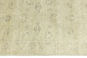 Muted Beige Floral 3X14 Transitional Oriental Runner Rug